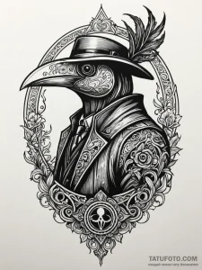 A plague doctor mask (is there, but can be a... - эскиз тату (№1751517633_0, 03.07.2025 04:40) — Tatufoto.com