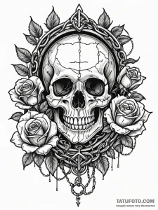 Puzzle box bound with chains, tattoo line art... - эскиз тату (№1751518713_0, 03.07.2025 04:58) — Tatufoto.com