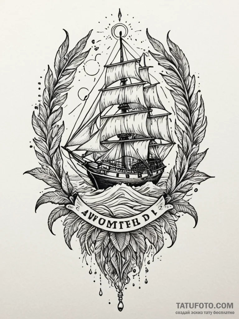 Quill dripping spectral ink, tattoo flash she... - эскиз тату (№1751519189_0, 03.07.2025 05:06) — Tatufoto.com