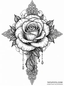 Dark rose with frozen veins, artistic tattoo... - эскиз тату (№1751519325_0, 03.07.2025 05:08) — Tatufoto.com