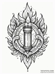 Candle burning with twin flames, tattoo line... - эскиз тату (№1751519392_0, 03.07.2025 05:09) — Tatufoto.com