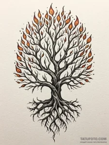 Silver flames tearing through roots, tattoo d... - эскиз тату (№1751521126_0, 03.07.2025 05:38) — Tatufoto.com