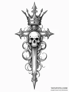 Noble blade crowned with bone, concept art fo... - эскиз тату (№1751521408_0, 03.07.2025 05:43) — Tatufoto.com