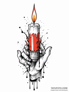 A powerful burning candle, light,, tattoo lin... - эскиз тату (№1751521755_0, 03.07.2025 05:49) — Tatufoto.com