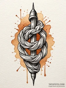 A powerful braided rope, strong,, tattoo sket... - эскиз тату (№1751523188_0, 03.07.2025 06:13) — Tatufoto.com