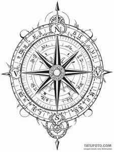 A norse compass (vegvisir) - эскиз тату (№1751523936_0, 03.07.2025 06:25) — Tatufoto.com