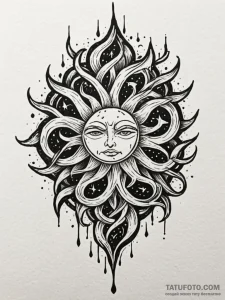 Night roots breaking ancient seal, tattoo lin... - эскиз тату (№1751526418_0, 03.07.2025 07:06) — Tatufoto.com