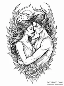 Hades and persephone's embrace, concept art f... - эскиз тату (№1751526556_0, 03.07.2025 07:09) — Tatufoto.com