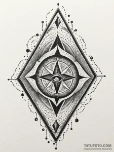 Broken talisman of ancient order, ink illustr... - эскиз тату (№1751527500_0, 03.07.2025 07:25) — Tatufoto.com