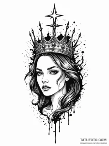 Shattered crown bleeding starlight, artistic... - эскиз тату (№1751527696_0, 03.07.2025 07:28) — Tatufoto.com