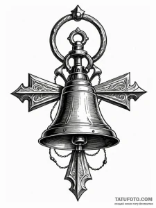 A classic bell with a clapper, resounding,, a... - эскиз тату (№1751529081_0, 03.07.2025 07:51) — Tatufoto.com
