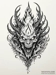 Night crown devouring flame, concept art for... - эскиз тату (№1751531579_0, 03.07.2025 08:32) — Tatufoto.com