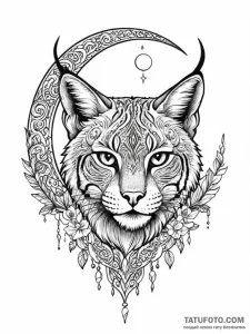 Lynx claws beneath crescent moon, concept art... - эскиз тату (№1751532060_0, 03.07.2025 08:41) — Tatufoto.com