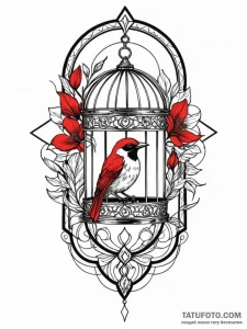 Birdcage opening to release geometric shapes,... - эскиз тату (№1751533583_0, 03.07.2025 09:06) — Tatufoto.com