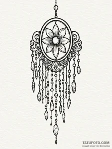 Wind chime made of slices of agate and crysta... - эскиз тату (№1751534622_0, 03.07.2025 09:23) — Tatufoto.com