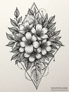 Fountain pen writing a line that blossoms int... - эскиз тату (№1751538387_0, 03.07.2025 10:26) — Tatufoto.com