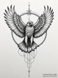 Hawk, tattoo sketch design, linework tattoo s... - эскиз тату (№1751540014_0, 03.07.2025 10:53) — Tatufoto.com