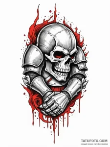 Knight's gauntlet crushing a demonic skull, t... - эскиз тату (№1751540142_0, 03.07.2025 10:55) — Tatufoto.com