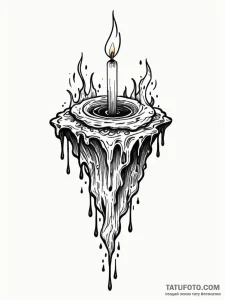 Blood candle melting upward, ink illustration... - эскиз тату (№1751540337_0, 03.07.2025 10:58) — Tatufoto.com