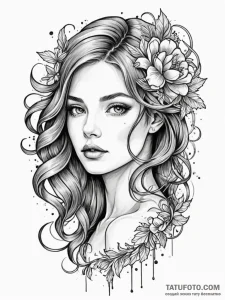 H, tattoo drawing outline, vibrant colors, fu... - эскиз тату (№1751541104_0, 03.07.2025 11:11) — Tatufoto.com