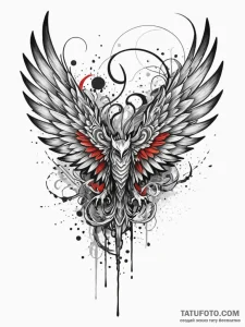 Quicksilver wings tearing through mist, conce... - эскиз тату (№1751541919_0, 03.07.2025 11:25) — Tatufoto.com