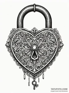 Lock and key, antique and ornate, symbolizing... - эскиз тату (№1751542990_0, 03.07.2025 11:43) — Tatufoto.com