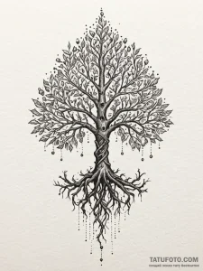 Ancient blade bound in roots, ink illustratio... - эскиз тату (№1751543057_0, 03.07.2025 11:44) — Tatufoto.com