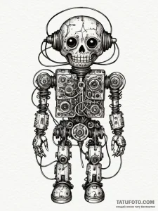 Voodoo doll made from a discarded circuit boa... - эскиз тату (№1751545655_0, 03.07.2025 12:27) — Tatufoto.com