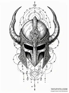 Arcane helm with floating runes, artistic tat... - эскиз тату (№1751546472_0, 03.07.2025 12:41) — Tatufoto.com