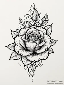 Rose petals falling through mist, tattoo sket... - эскиз тату (№1751547514_0, 03.07.2025 12:58) — Tatufoto.com
