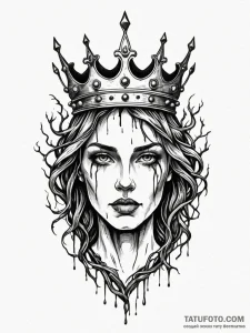 Haunted crown crowned in roots, artistic tatt... - эскиз тату (№1751547646_0, 03.07.2025 13:00) — Tatufoto.com