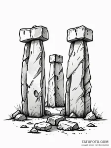 Standing stones (like stonehenge), ancient an... - эскиз тату (№1751548078_0, 03.07.2025 13:07) — Tatufoto.com