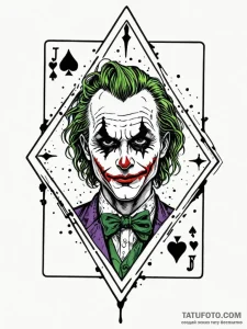 The joker's playing card, tattoo flash sheet... - эскиз тату (№1751548411_0, 03.07.2025 13:13) — Tatufoto.com