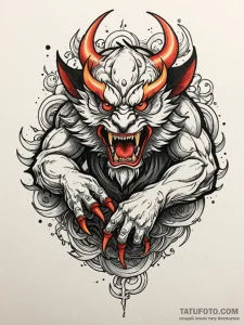 Tengu, concept art for tattoo, unique design,... - эскиз тату (№1751552745_0, 03.07.2025 14:25) — Tatufoto.com