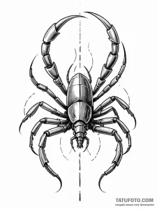 Mechanical scorpion, with a glowing stinger,... - эскиз тату (№1751552915_0, 03.07.2025 14:28) — Tatufoto.com