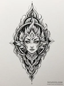 Fire, tattoo line art, moderately detailed, b... - эскиз тату (№1751553166_0, 03.07.2025 14:32) — Tatufoto.com