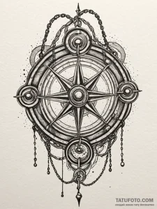 Ruined grimoire bound in chains, tattoo drawi... - эскиз тату (№1751554009_0, 03.07.2025 14:46) — Tatufoto.com