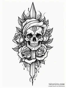 Forgotten dagger beneath celestial eye, tatto... - эскиз тату (№1751554432_0, 03.07.2025 14:53) — Tatufoto.com