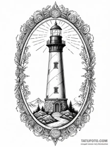 Lighthouse door bound by runes, concept art f... - эскиз тату (№1751554600_0, 03.07.2025 14:56) — Tatufoto.com