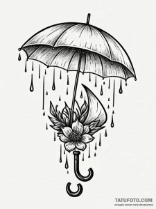 Umbrella, open, shielding from rain, tattoo s... - эскиз тату (№1751557136_0, 03.07.2025 15:38) — Tatufoto.com