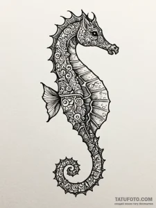 A seahorse with intricate patterns (is there,... - эскиз тату (№1751558314_0, 03.07.2025 15:58) — Tatufoto.com