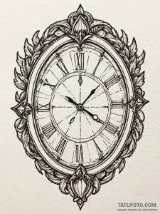 Orcish mirror cracked with time, tattoo line... - эскиз тату (№1751559942_0, 03.07.2025 16:25) — Tatufoto.com
