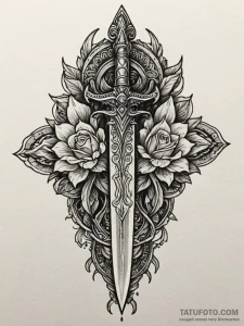 Ancient dagger in stone, tattoo flash sheet d... - эскиз тату (№1751560925_0, 03.07.2025 16:42) — Tatufoto.com