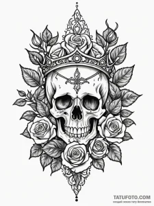 Onyx crown crowned in ivy, concept art for ta... - эскиз тату (№1751562047_0, 03.07.2025 17:00) — Tatufoto.com
