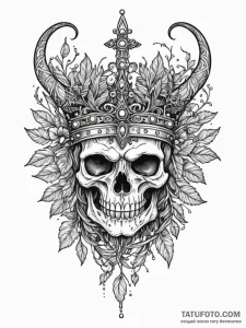 Forgotten helm crowned by vines, ink illustra... - эскиз тату (№1751562221_0, 03.07.2025 17:03) — Tatufoto.com