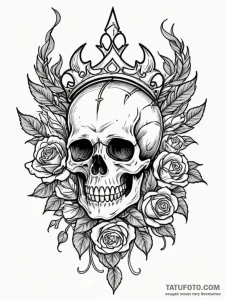 Flaming helm crowned in ivy, tattoo flash she... - эскиз тату (№1751563080_0, 03.07.2025 17:18) — Tatufoto.com