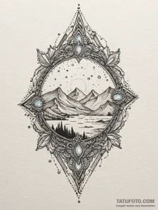 Opal glass shattering in air, tattoo flash sh... - эскиз тату (№1751564495_0, 03.07.2025 17:41) — Tatufoto.com