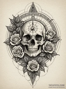 Sundial, ink illustration for tattoo, on a cl... - эскиз тату (№1751564754_0, 03.07.2025 17:45) — Tatufoto.com