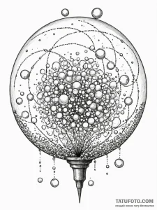 A whimsical bubble wand creating giant bubble... - эскиз тату (№1751564840_0, 03.07.2025 17:47) — Tatufoto.com