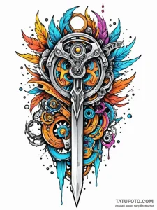 Locked blade frozen in time, concept art for... - эскиз тату (№1751565268_0, 03.07.2025 17:54) — Tatufoto.com